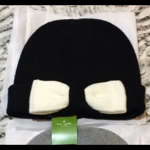 ♠️ Kate Spade Beanie with Colorblock Bow - Picture 1 of 1